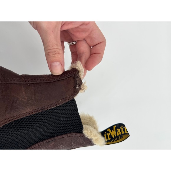 Dr Martens 2976 Faux Fur Lined Chelsea Boots Leather M 9 W 10 - Picture 10 of 12